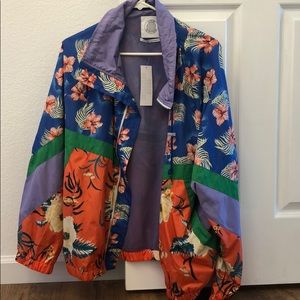 Hawaiian 80s feel windbreaker bomber jacket